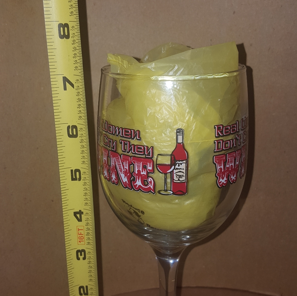 4pc New Wine Glass Real Women Don't Cry They WINE - Picture 11 of 16